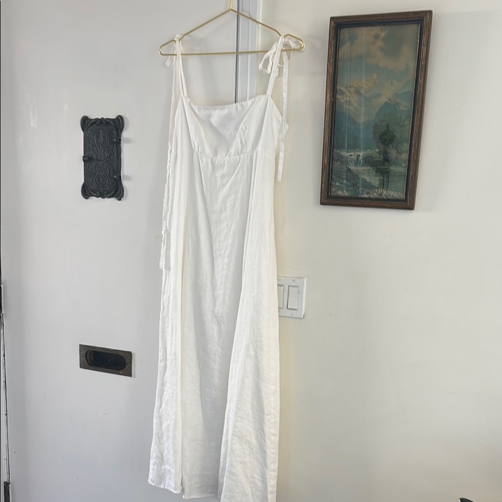 Reformation White linen Maxi Dress